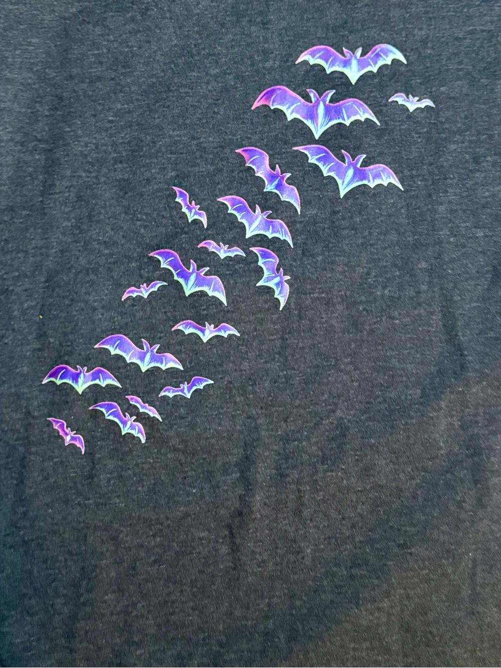 Unisex Medium Halloween Gray T-Shirt with Glow in the Dark Spooky Graphics - Picture 9 of 9